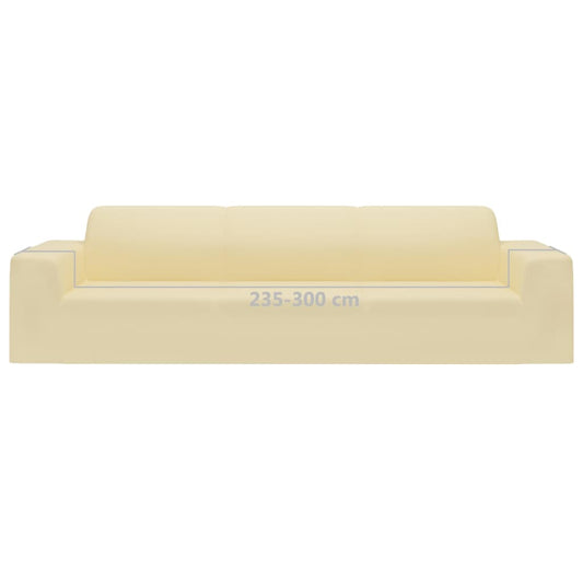 4-seters sofaovertrekk polyester kremhvit