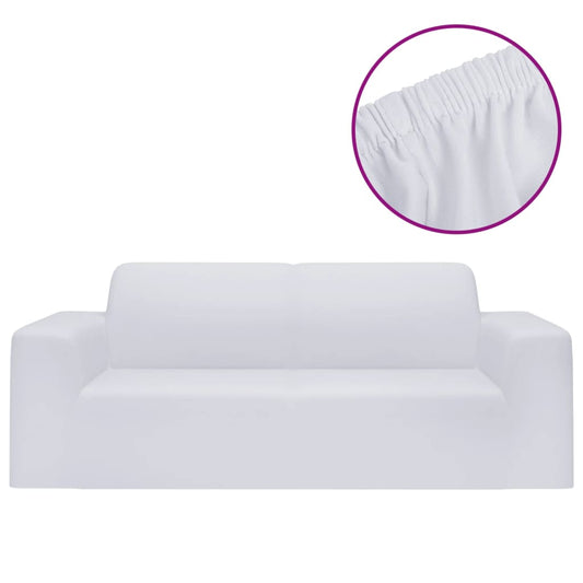 2-seters sofaovertrekk polyester hvit