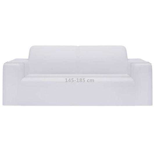 2-seters sofaovertrekk polyester hvit