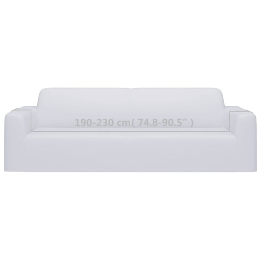 3-seters sofaovertrekk polyester hvit