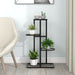 Blomsterstativ med 4 etasjer 43x22x76 cm svart metall