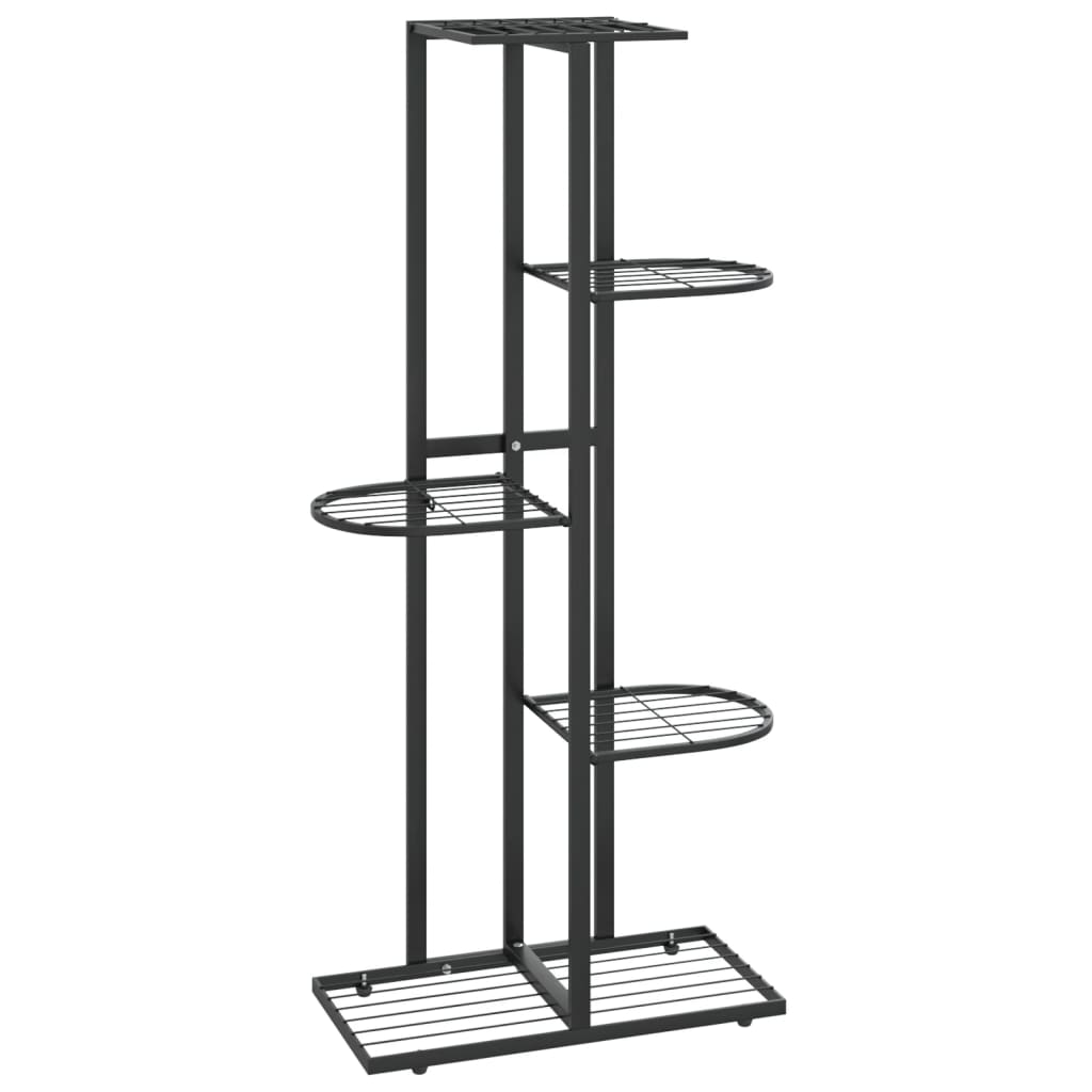 Blomsterstativ med 5 etasjer 43x22x98 cm svart metall
