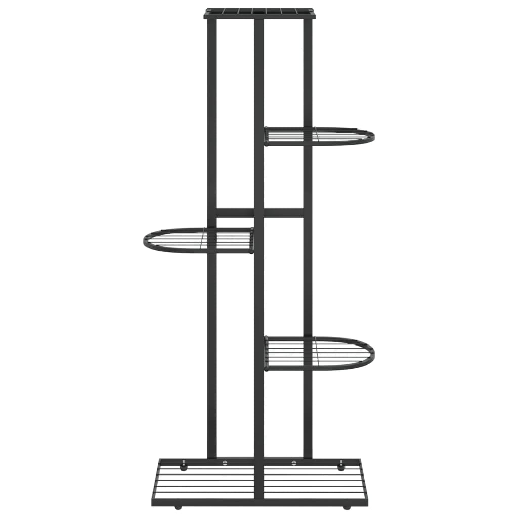 Blomsterstativ med 5 etasjer 43x22x98 cm svart metall
