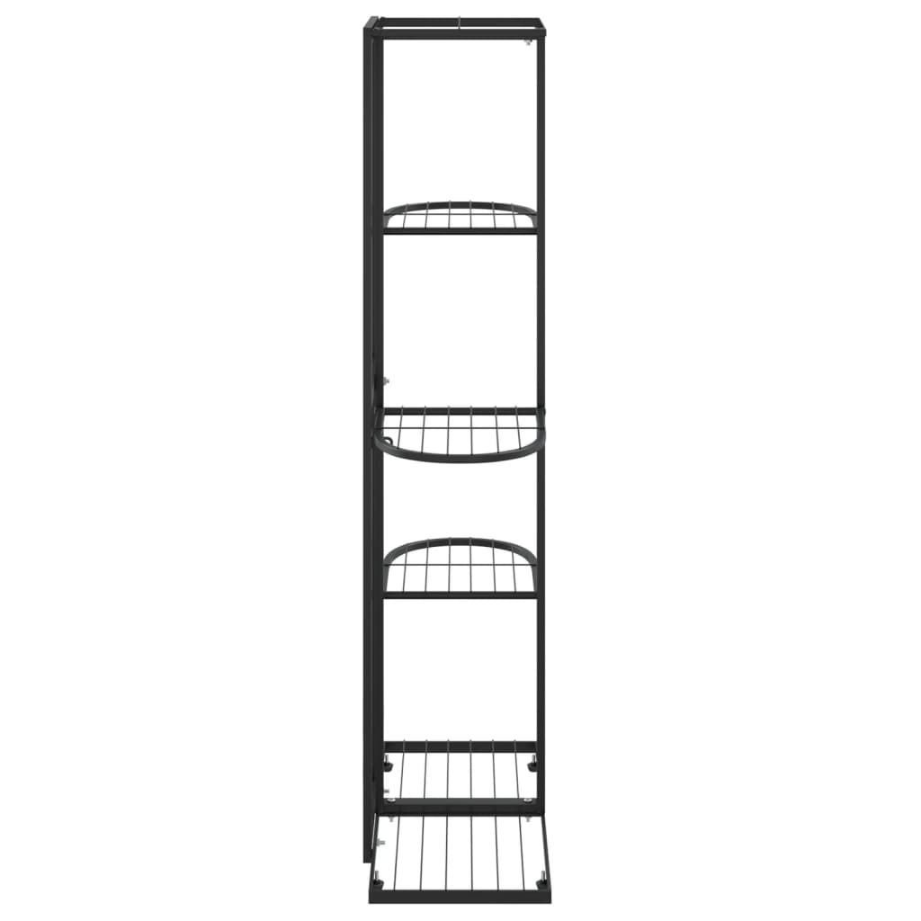Blomsterstativ med 5 etasjer 43x22x98 cm svart metall