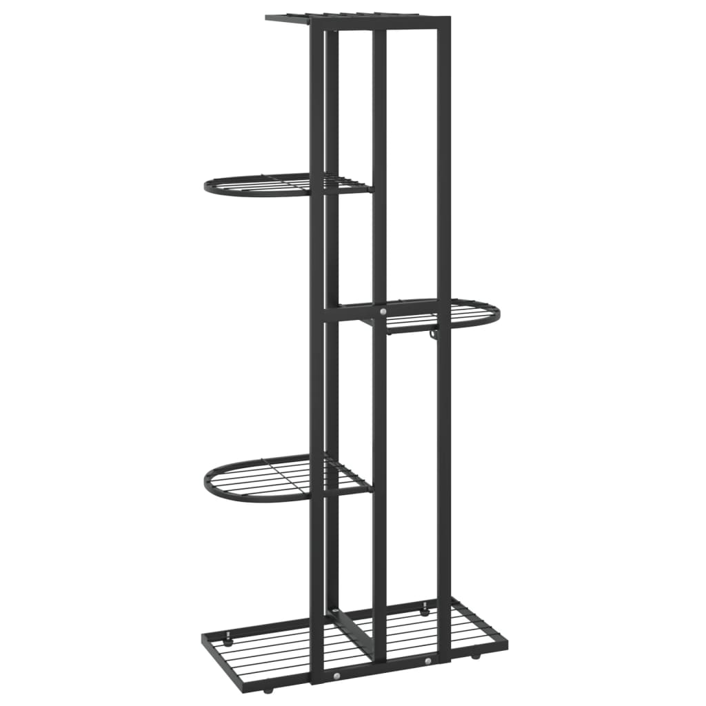 Blomsterstativ med 5 etasjer 43x22x98 cm svart metall