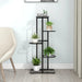Blomsterstativ med 5 etasjer 43x22x98 cm svart metall