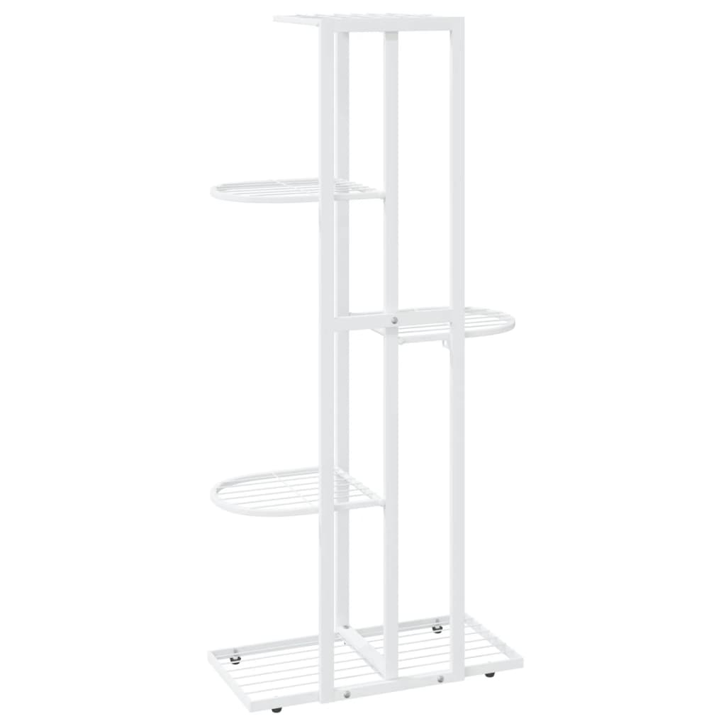 Blomsterstativ 5 etasjer 43x22x98 cm hvit metall