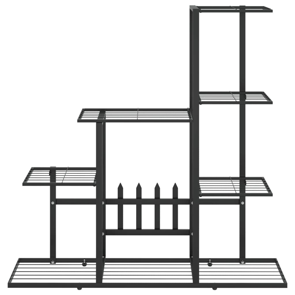 Blomsterstativ 94,5x25x88 cm svart metall