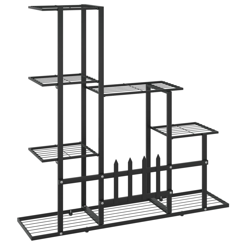 Blomsterstativ 94,5x25x88 cm svart metall