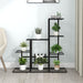 Blomsterstativ 94,5x25x88 cm svart metall