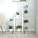 Blomsterstativ med hjul 94,5x25x92,5 cm hvit metall