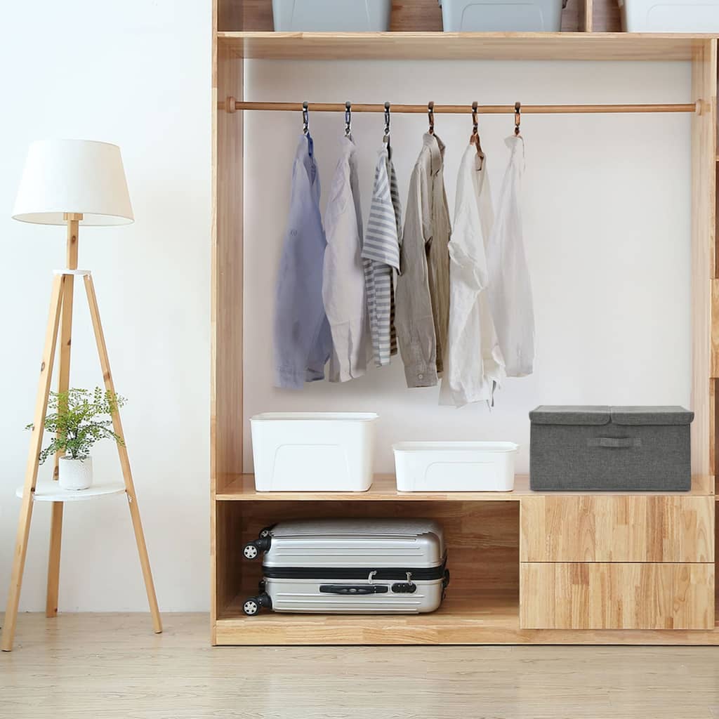 Oppbevaringsboks stoff 50x30x25 cm antrasitt