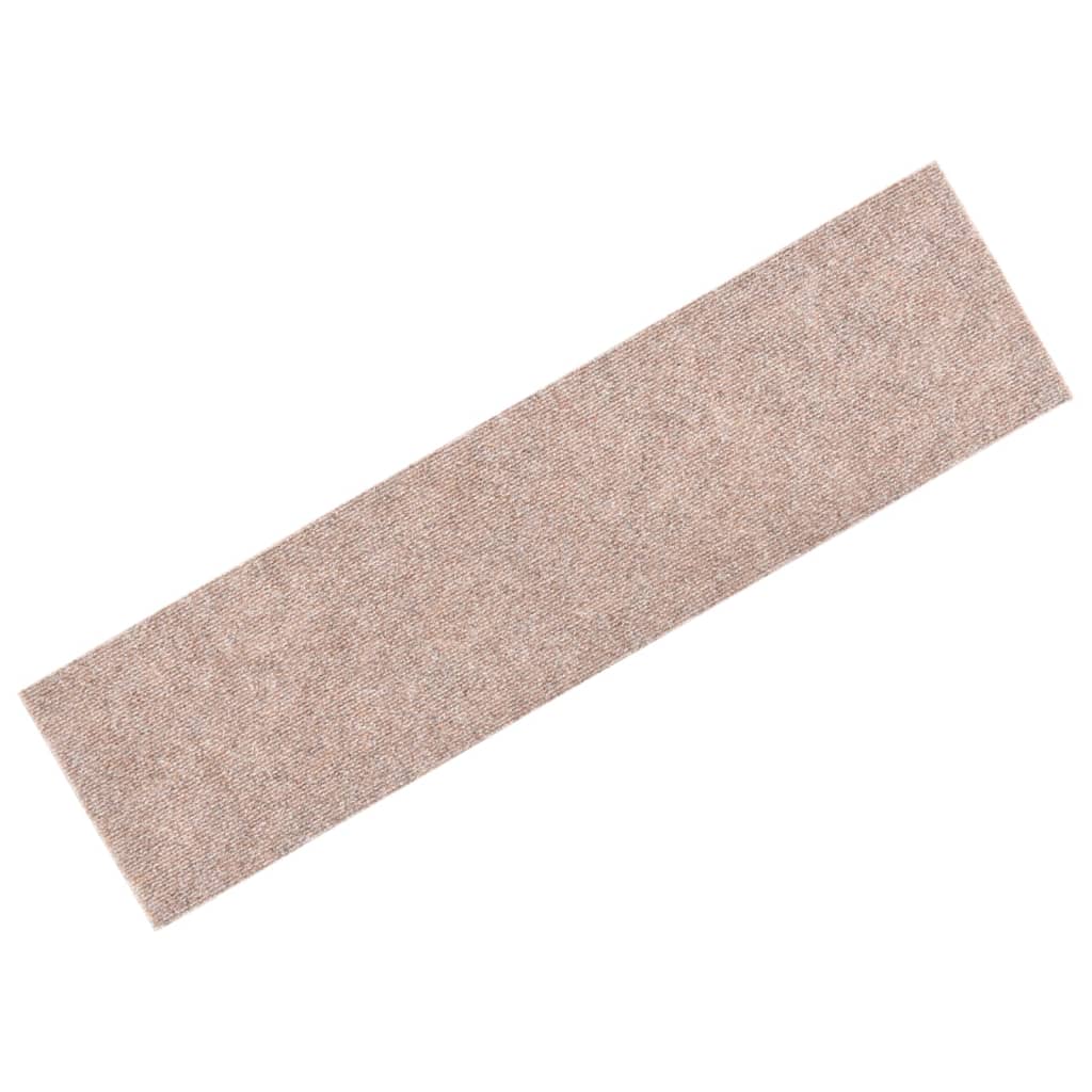 Trappematter selvklebende 15 stk 76x20 cm lysebrune rektangulære