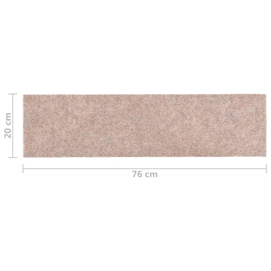 Trappematter selvklebende 15 stk 76x20 cm lysebrune rektangulære
