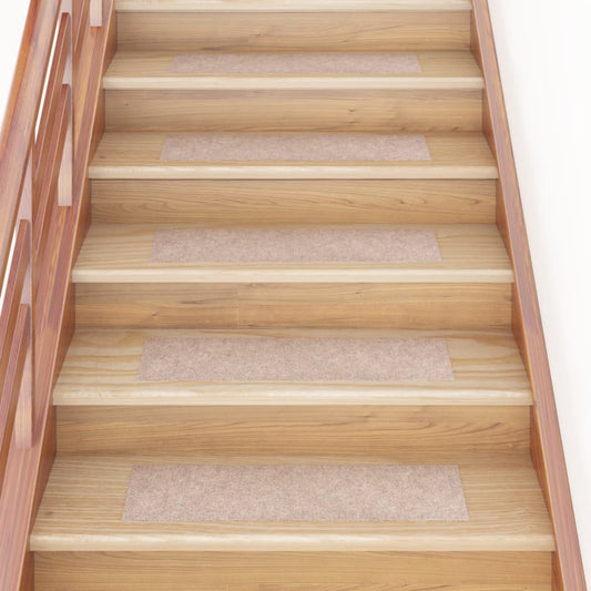 Trappematter selvklebende 15 stk 76x20 cm lysebrune rektangulære