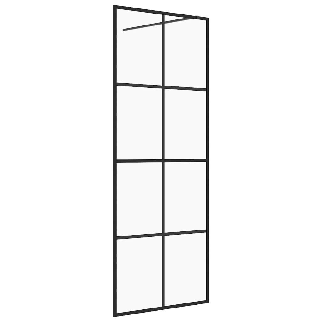 Dusjvegg med klart ESG-glass 80x195 cm svart