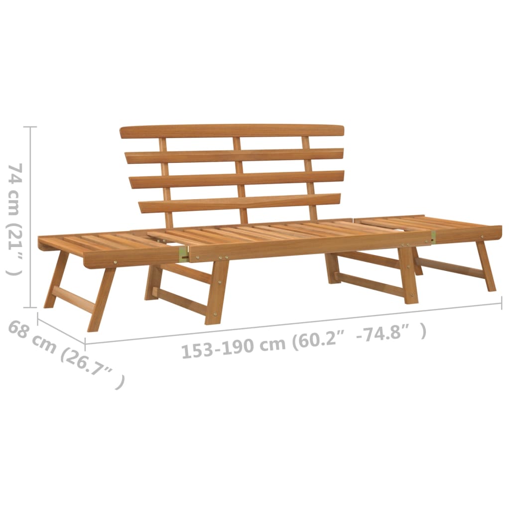 Hagebenk 2-i-2 190 cm heltre akasie