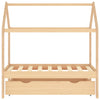 Ramme for barneseng med skuff heltre furu 70x140 cm