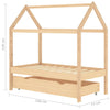 Ramme for barneseng med skuff heltre furu 70x140 cm