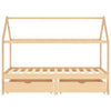 Sengeramme for barn med skuffer heltre furu 90x200 cm