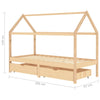 Sengeramme for barn med skuffer heltre furu 90x200 cm
