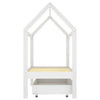 Ramme for barneseng med skuff hvit heltre furu 70x140 cm