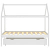 Ramme for barneseng med skuff heltre furu hvit 80x160 cm