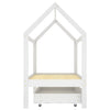 Ramme for barneseng med skuff heltre furu hvit 80x160 cm