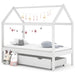Ramme for barneseng med skuff heltre furu hvit 80x160 cm