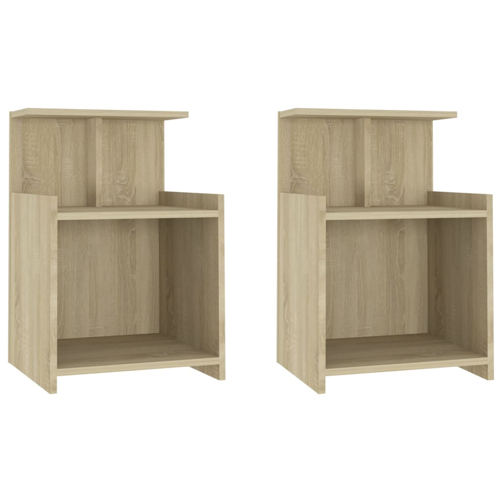 Nattbord 2 stk sonoma eik 40x35x60 cm konstruert tre