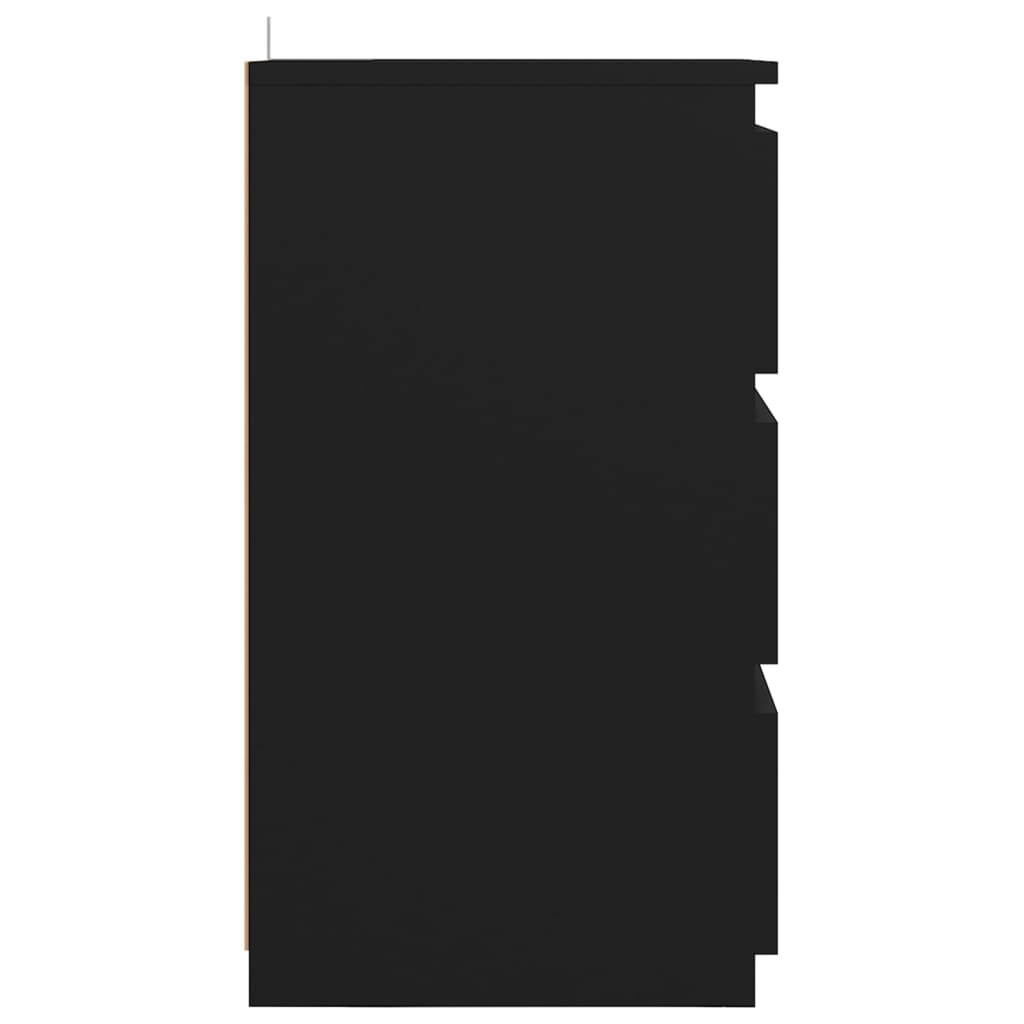 Nattbord 2 stk svart 40x35x62,5 cm konstruert tre