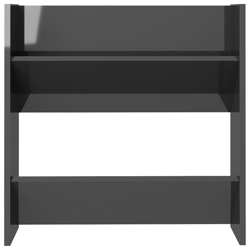 Veggskoskap 4 stk høyglans grå 60x18x60 cm sponplater