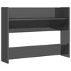 Veggskoskap 2 stk høyglans grå 80x18x60 cm konstruert tre