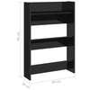 Veggskoskap 2 stk høyglans svart 60x18x90 cm konstruert tre