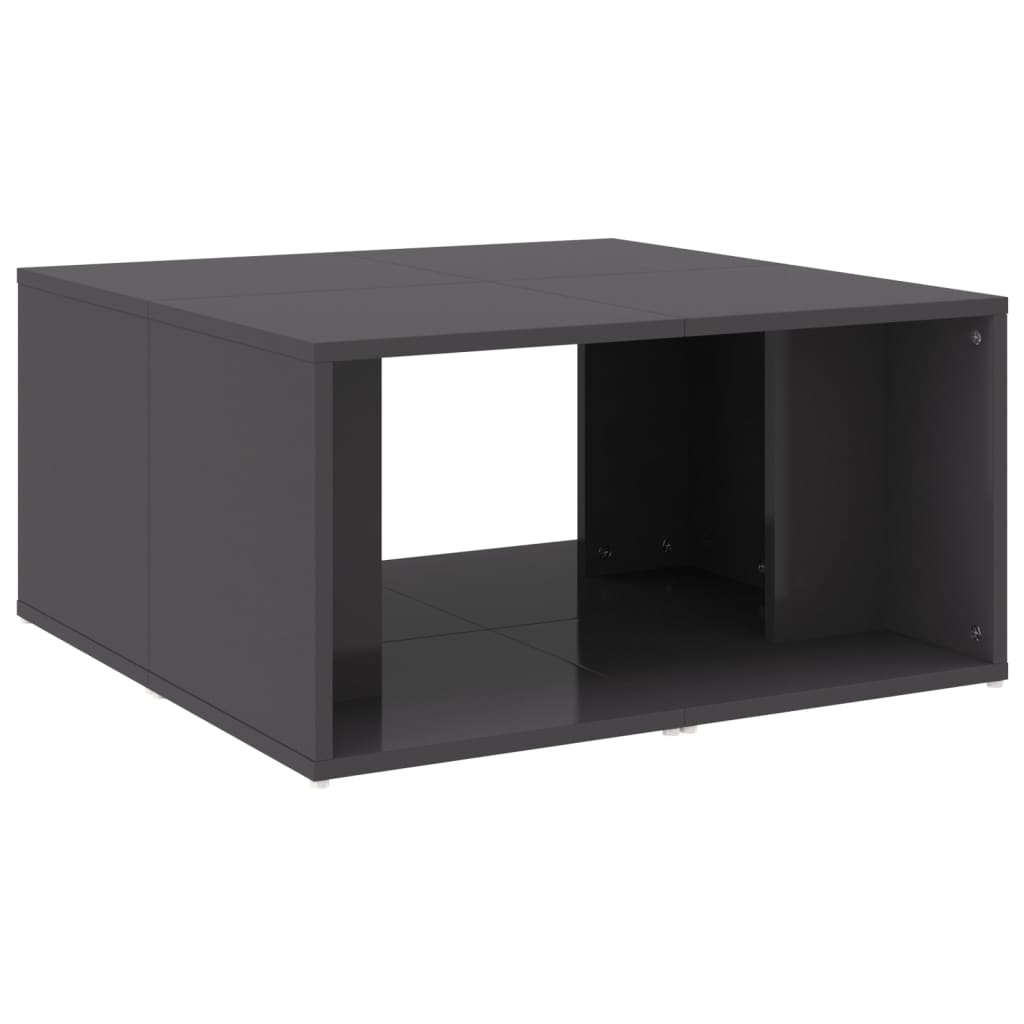 Salongbord 4 stk høyglans grå 33x33x33 cm konstruert tre