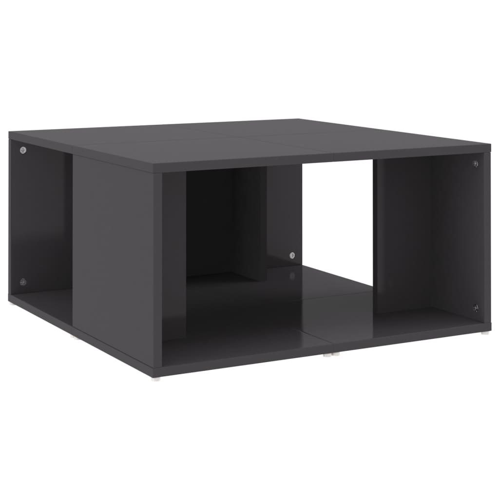Salongbord 4 stk høyglans grå 33x33x33 cm konstruert tre