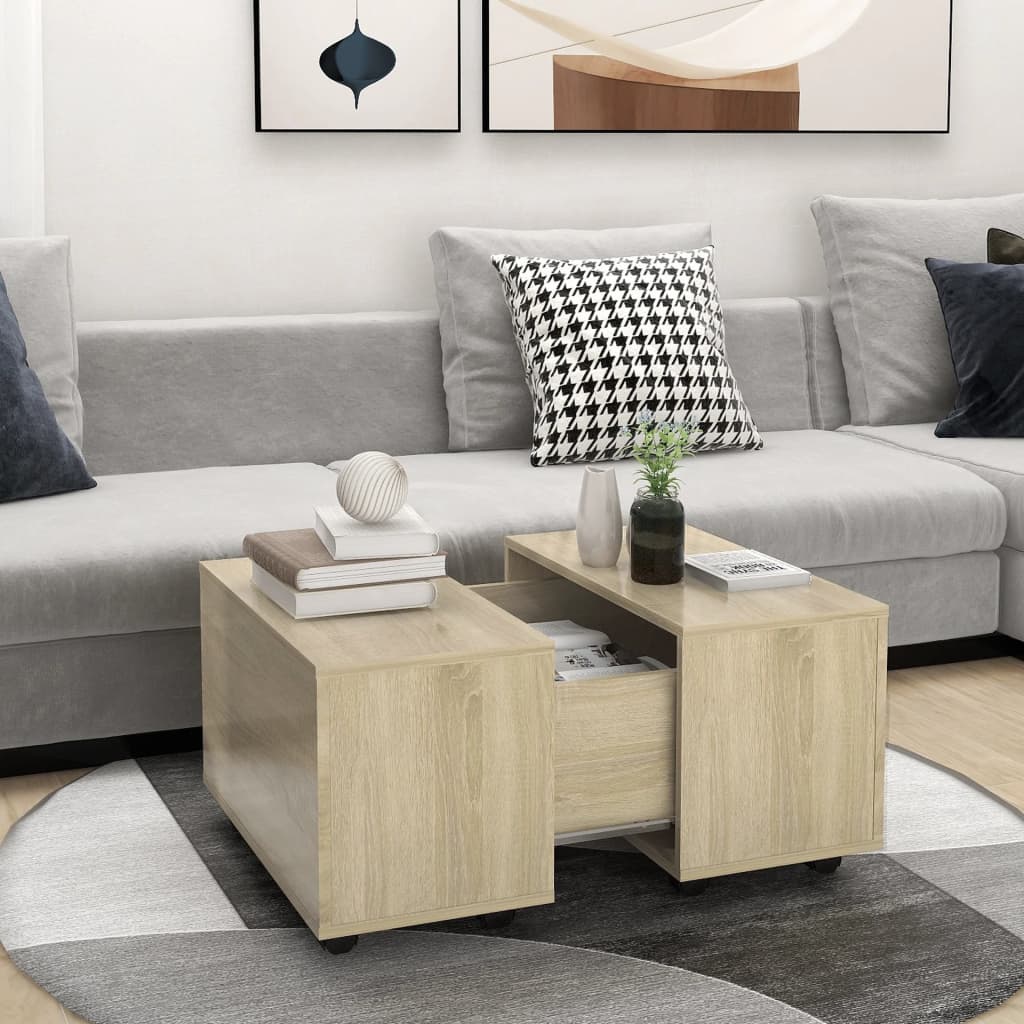 Salongbord sonoma eik 60x60x38 cm konstruert tre