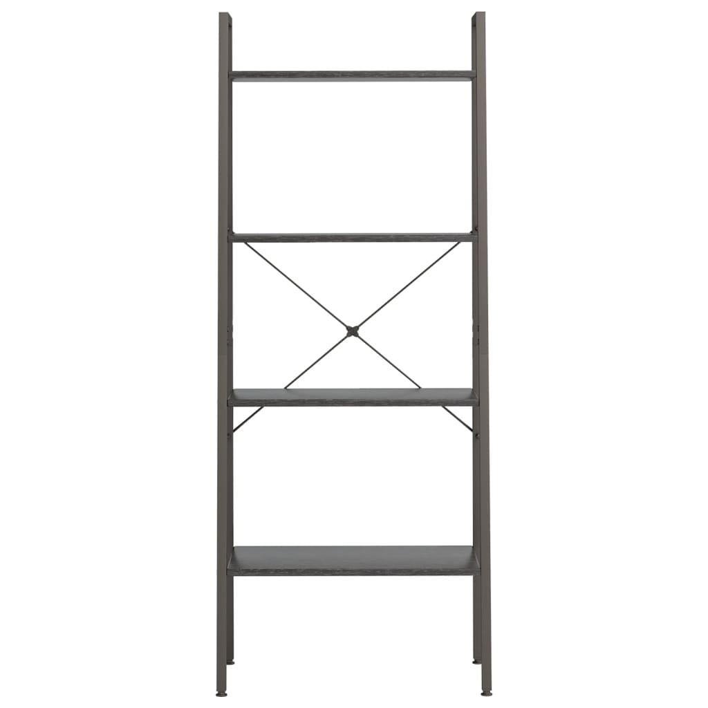 Gulvhyller 4 etasjer svart 56x35x140 cm