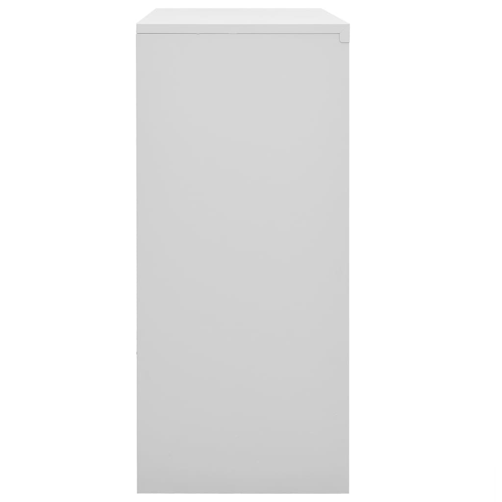 Kontorskap med skyvedør 90x40x90 cm stål lysegrå