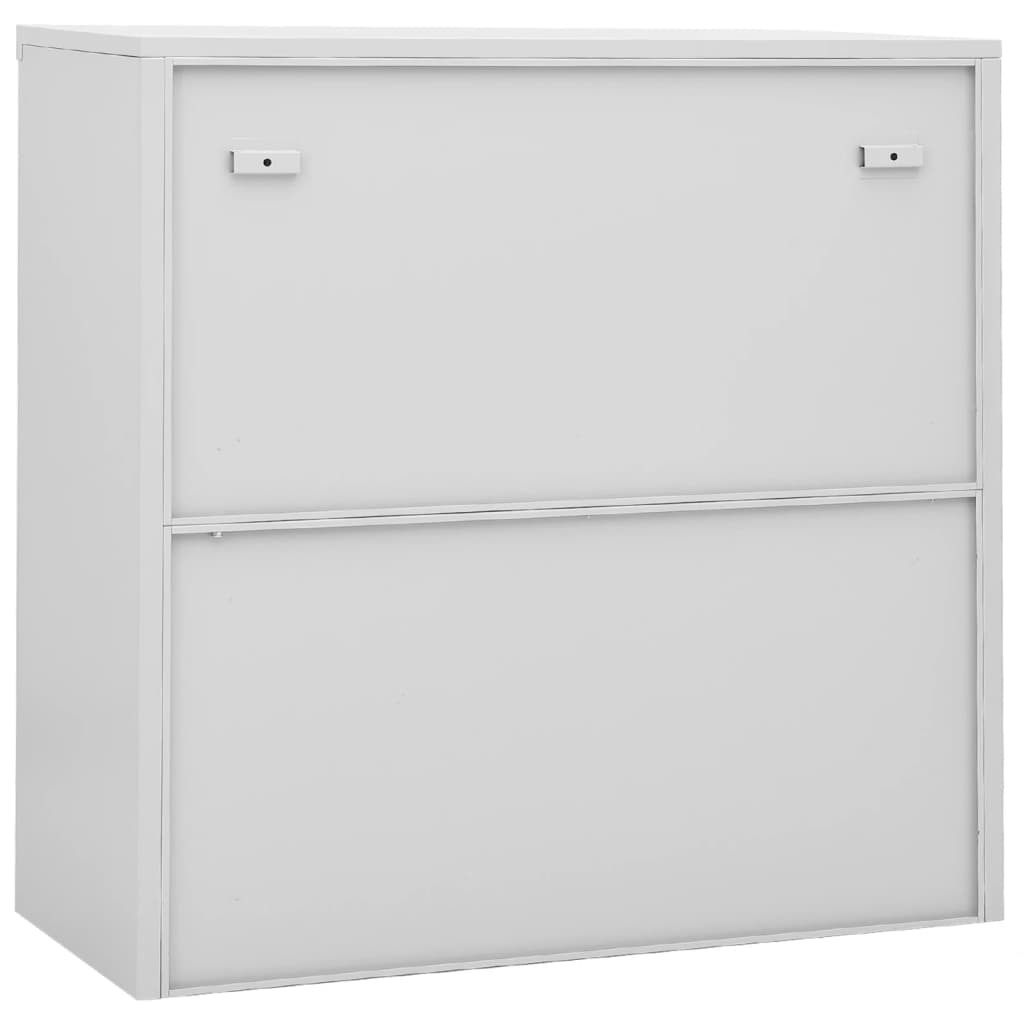 Kontorskap med skyvedør 90x40x90 cm stål lysegrå