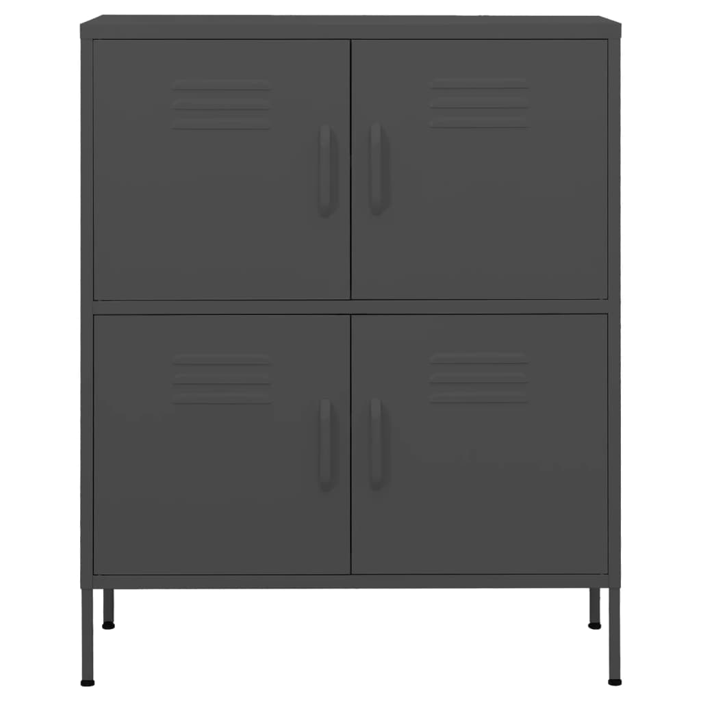 Oppbevaringsskap antrasitt 80x35x101,5 cm stål