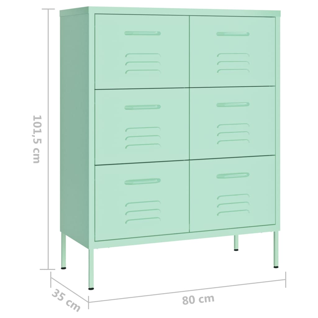 Kommode mynte 80x35x101,5 cm stål