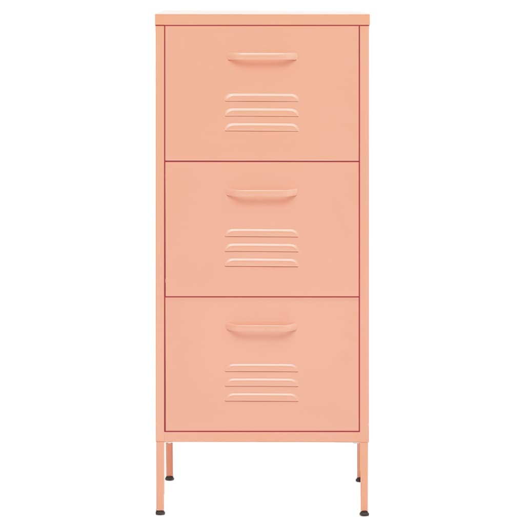 Oppbevaringsskap rosa 42,5x35x101,5 cm stål