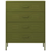 Kommode olivengrønn 80x35x101,5 cm stål