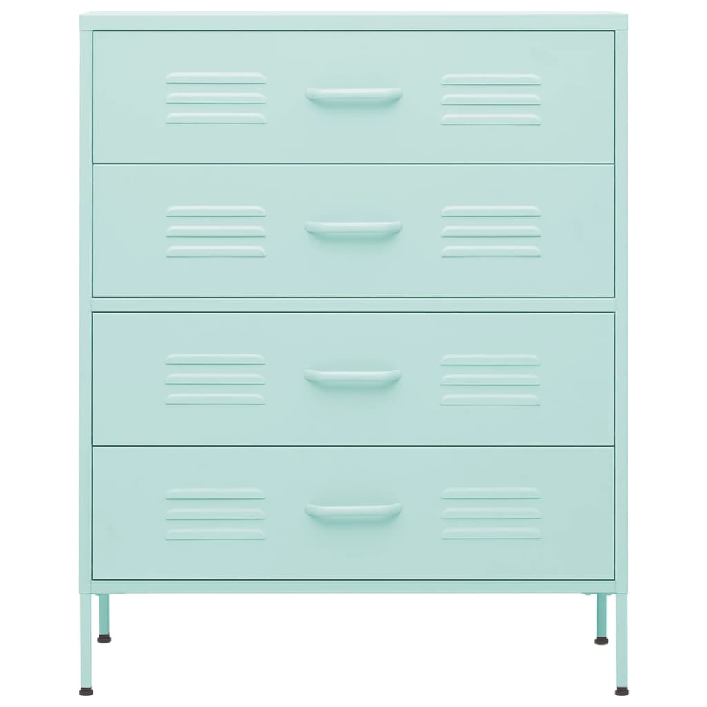 Kommode myntegrønn 80x35x101,5 cm stål