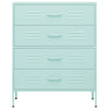 Kommode myntegrønn 80x35x101,5 cm stål