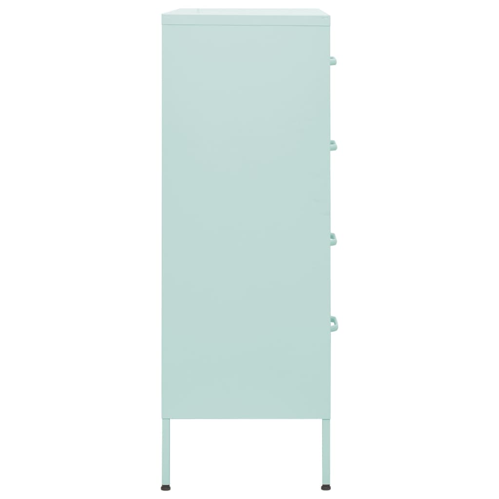 Kommode myntegrønn 80x35x101,5 cm stål