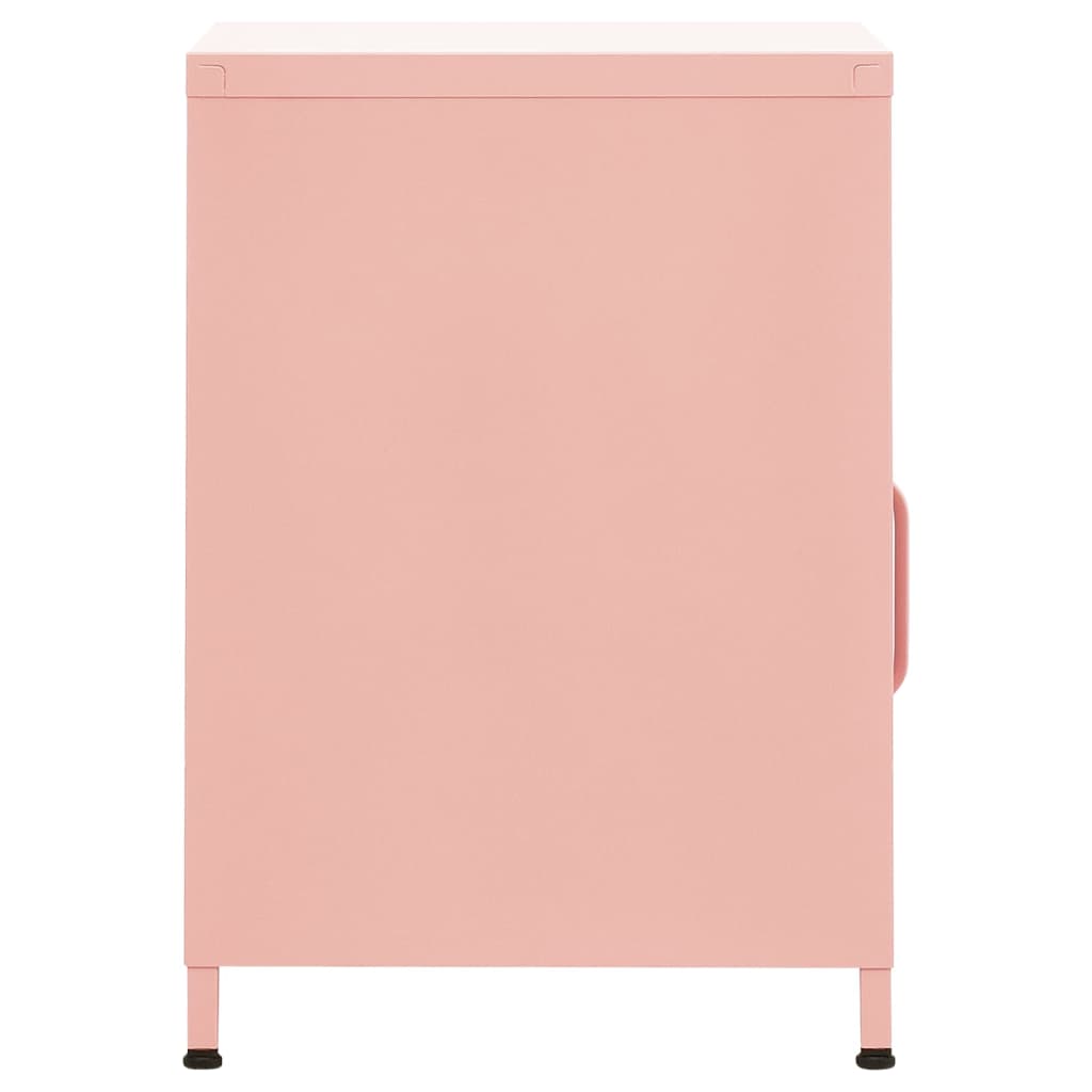 Nattbord rosa 35x35x51 cm stål