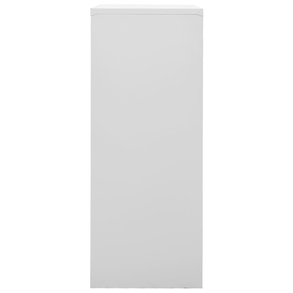 Kontorskap lysegrå 90x40x102 cm stål