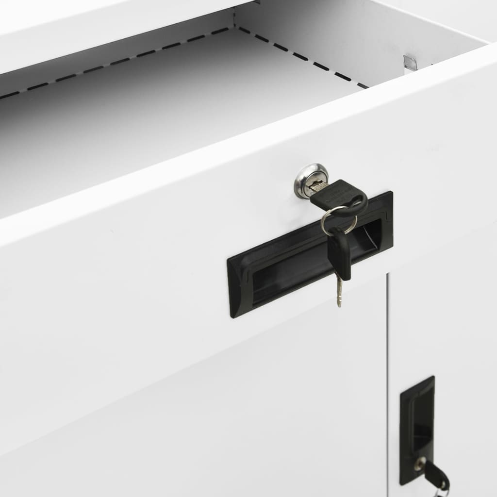 Kontorskap hvit 90x40x102 cm stål